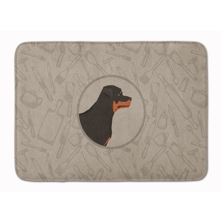 Carolines Treasures Rottweiler in the Kitchen Machine Washable Memory Foam Mat CK2205RUG